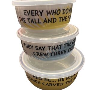 Dr. Seuss The Grinch Who-Ville Christmas Bowls with Pressure Release Lids